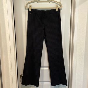 BCBG MaxAzria Navy Blue Pinstriped Wide Leg Pants